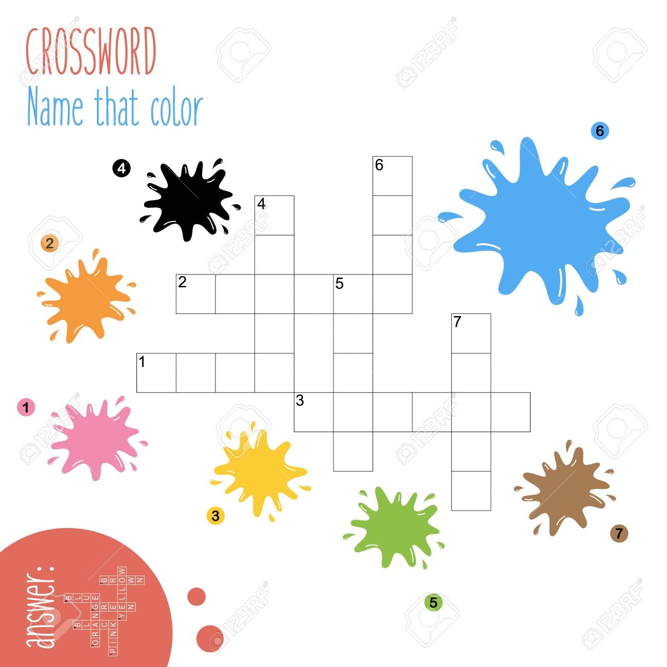 Easy Crossword Puzzle Name That Color For Children In Elementary And Middle School Fun Way To Practice Language Comprehension And Expand Vocabulary Includes Answers Vector Illustration Royalty Free SVG Cliparts Vectors And Easy Crossword Puzzle Name That Color For Children In Elementary And Middle School Fun Way To Practice Language Comprehension And Expand Vocabulary Includes Answers Vector Illustration Royalty Free SVG Cliparts Vectors And