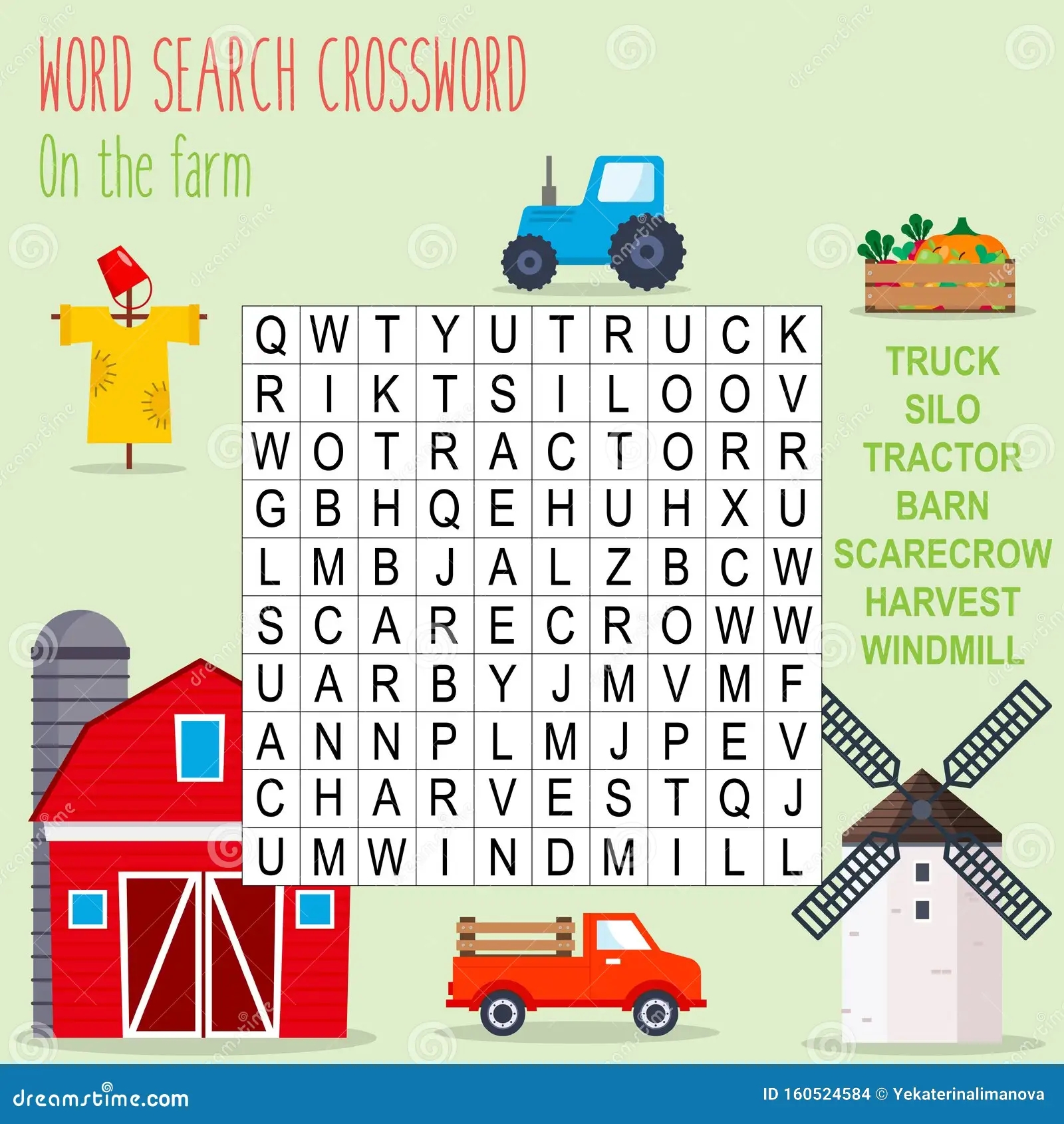 Easy Word Search Crossword Puzzle on The Farm Stock Vector Illustration Of Game Keyword 160524584 Easy Word Search Crossword Puzzle on The Farm Stock Vector Illustration Of Game Keyword 160524584