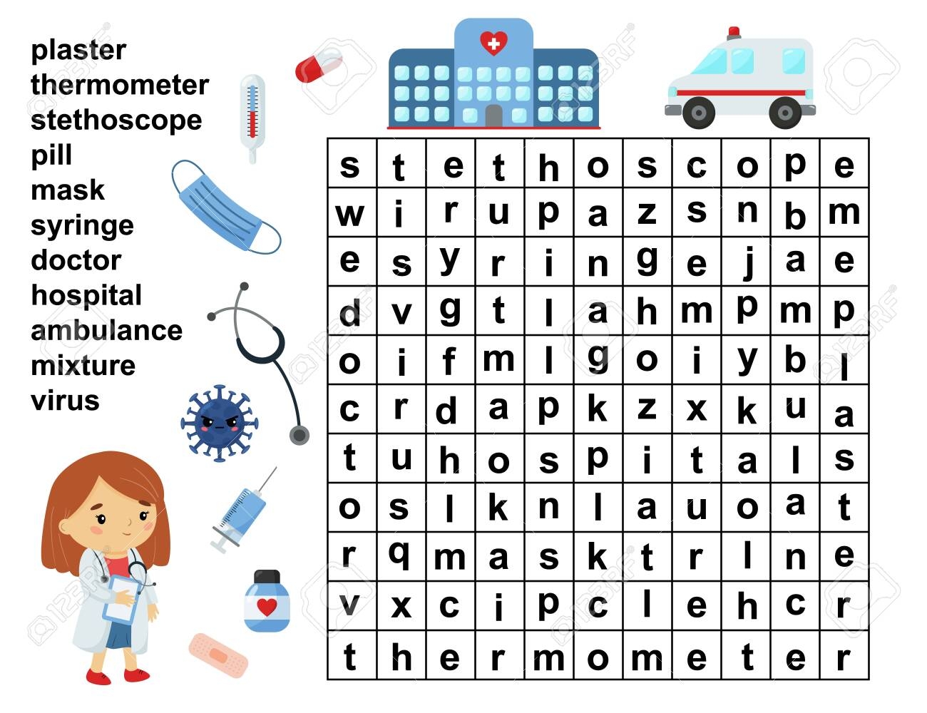 Educational Word Search Game Crossword For Children Healthcare And Medicine Tools Printable Worksheet Royalty Free SVG Cliparts Vectors And Stock Illustration Image 142642106 Educational Word Search Game Crossword For Children Healthcare And Medicine Tools Printable Worksheet Royalty Free SVG Cliparts Vectors And Stock Illustration Image 142642106