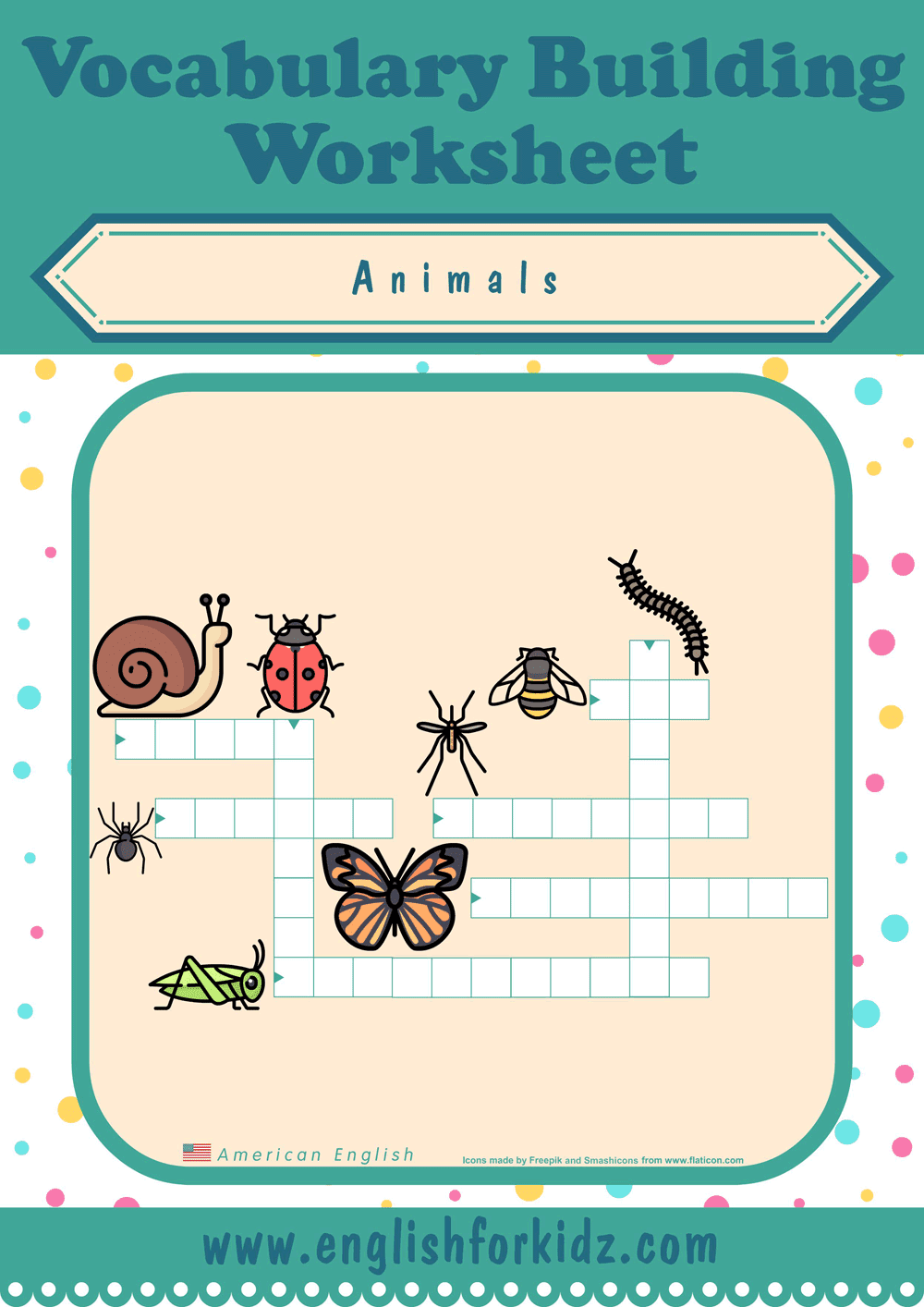 English For Kids Step By Step Animals Crossword Puzzles