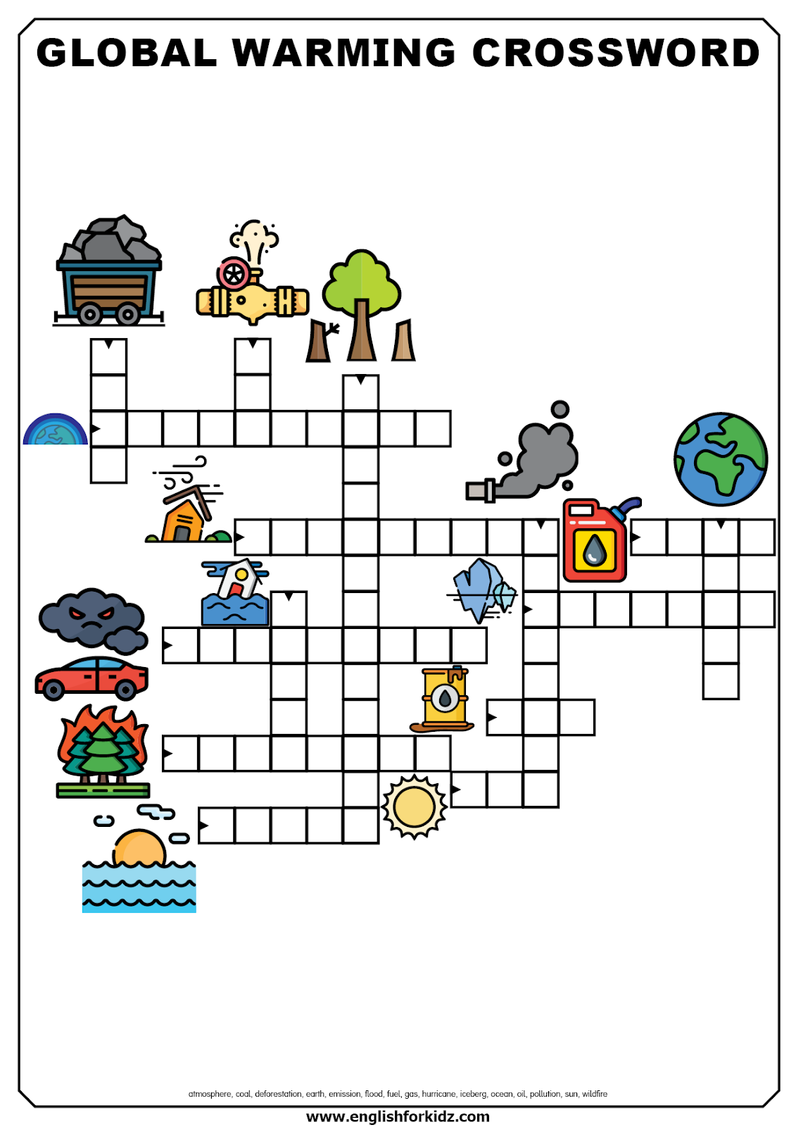 Global Warming Crossword Puzzle Printable