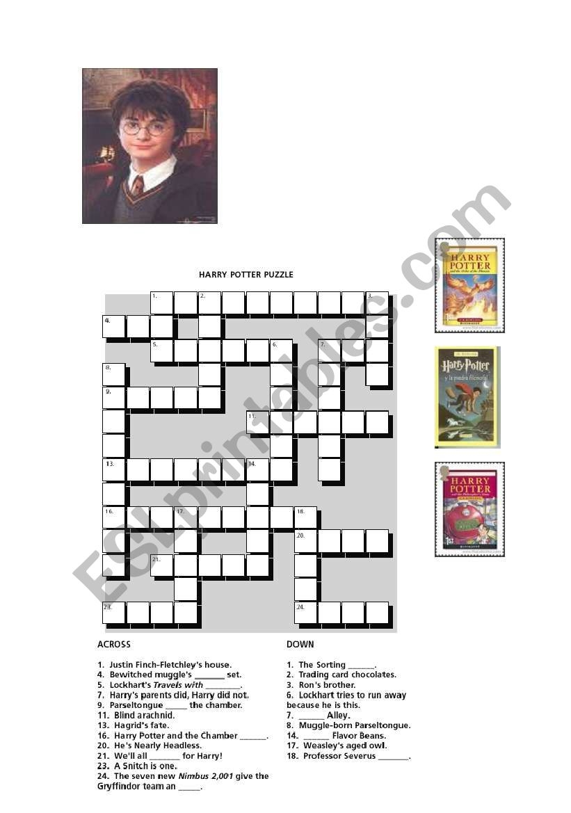English Worksheets Harry Potter Puzzle