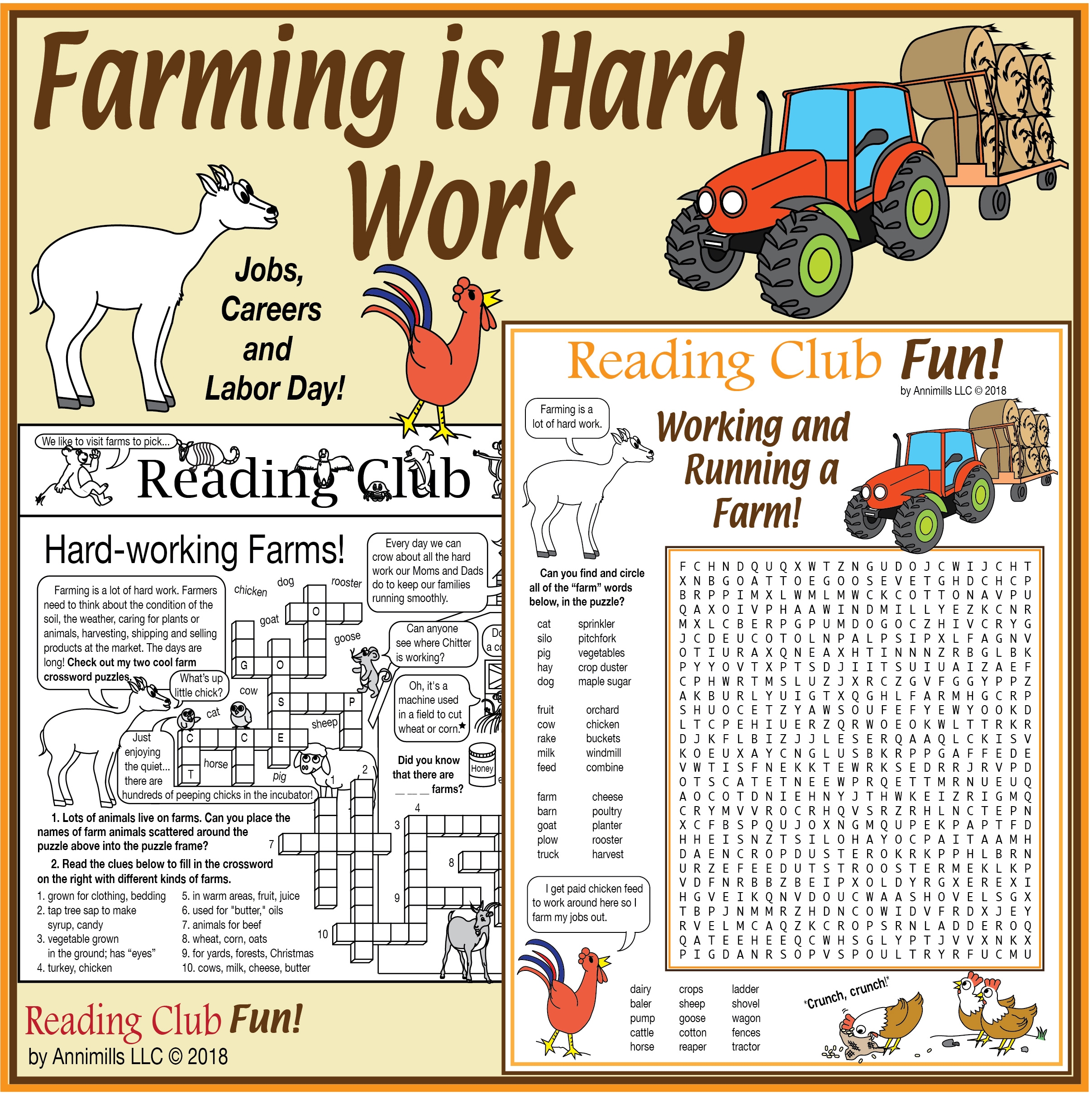 Farms Hard Working Farms Printable Puzzles Made By Teachers