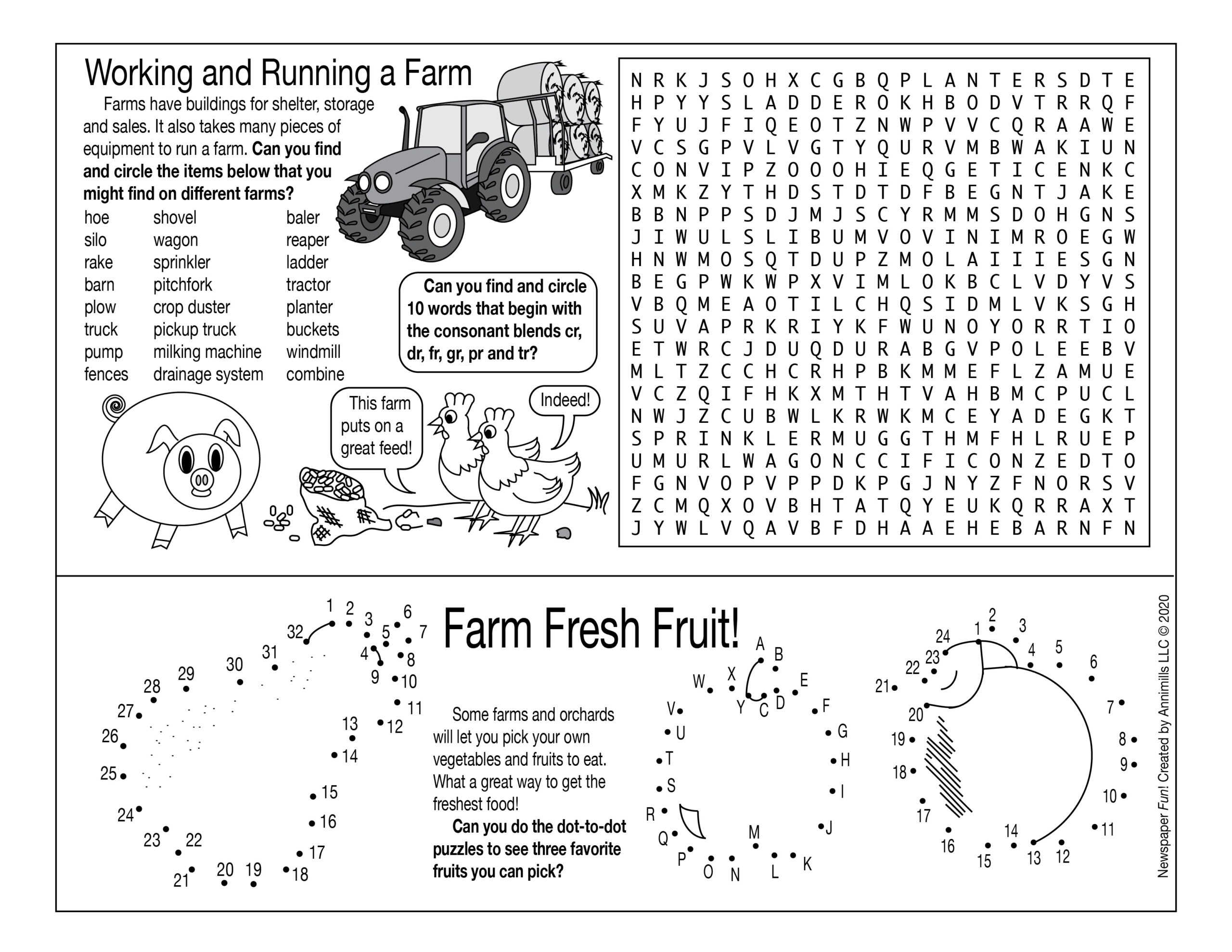 Farms Hard Working Farms Printable Puzzles Made By Teachers