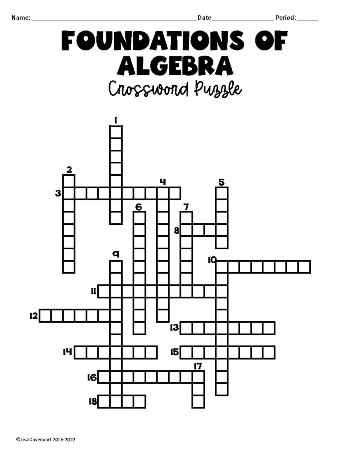 Foundationsof Algebra Crossword Puzzle 1 Name Studocu Foundationsof Algebra Crossword Puzzle 1 Name Studocu