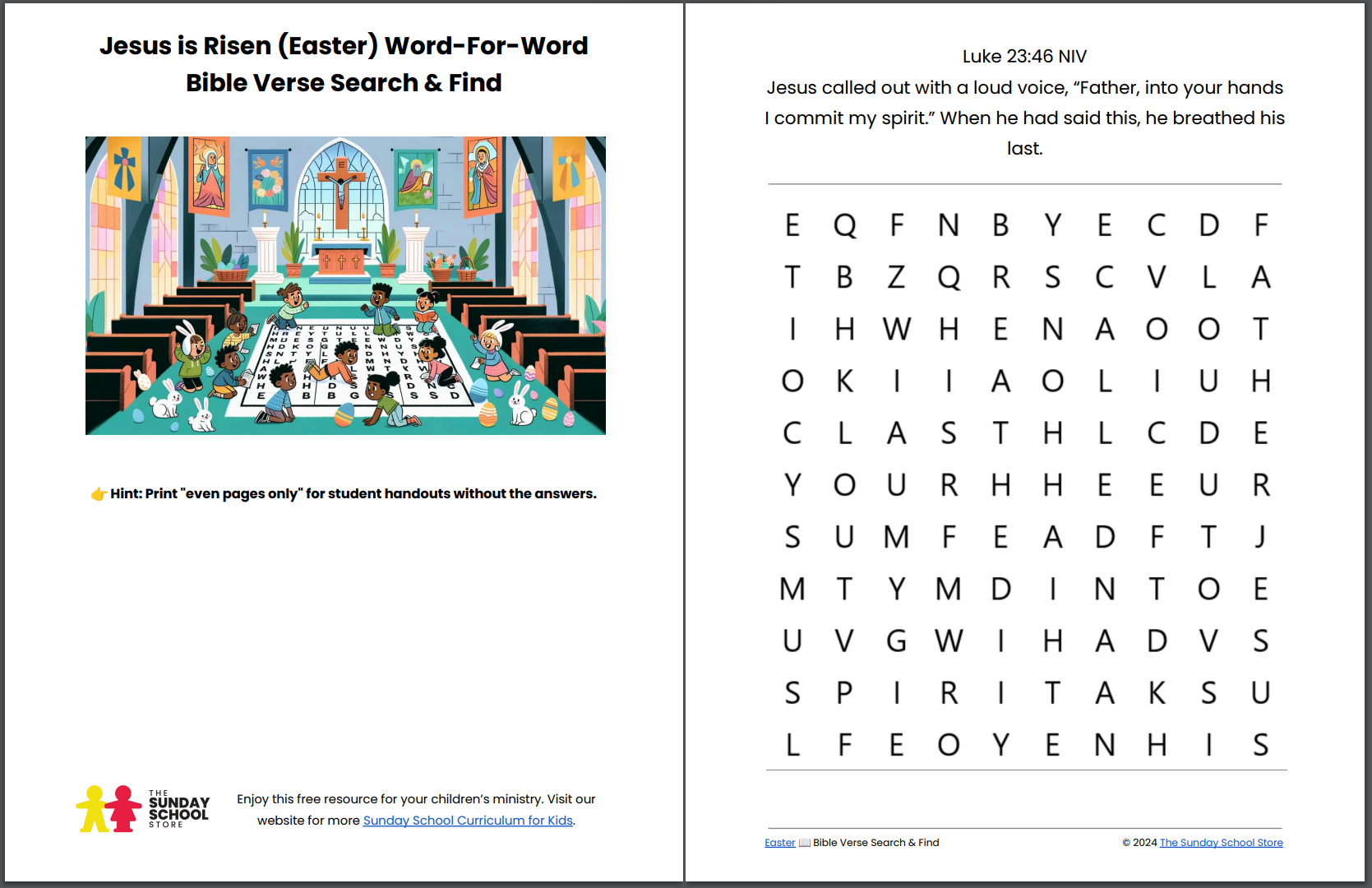 Free Easter Bible Word Search Printable PDF Ministry To Children