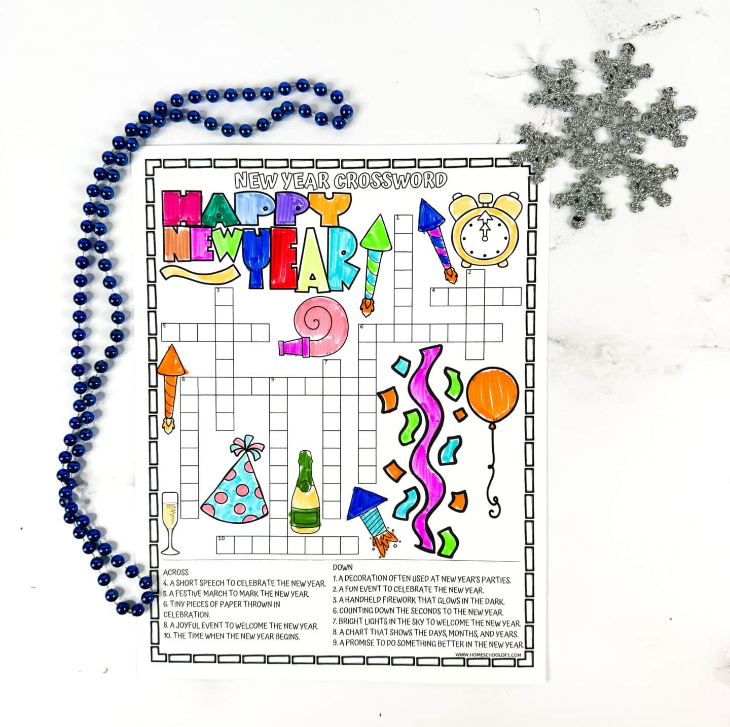 Free New Year Crossword Puzzle Printable