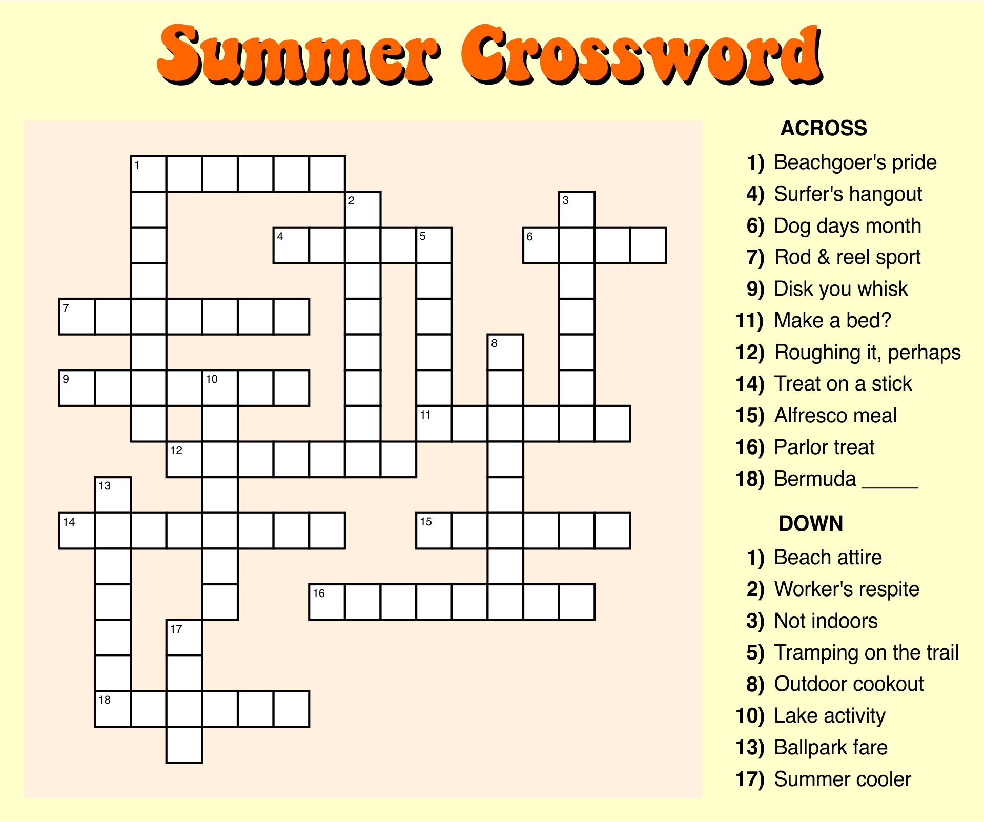 Giant Printable Crossword Puzzles Giant Printable Crossword Puzzles