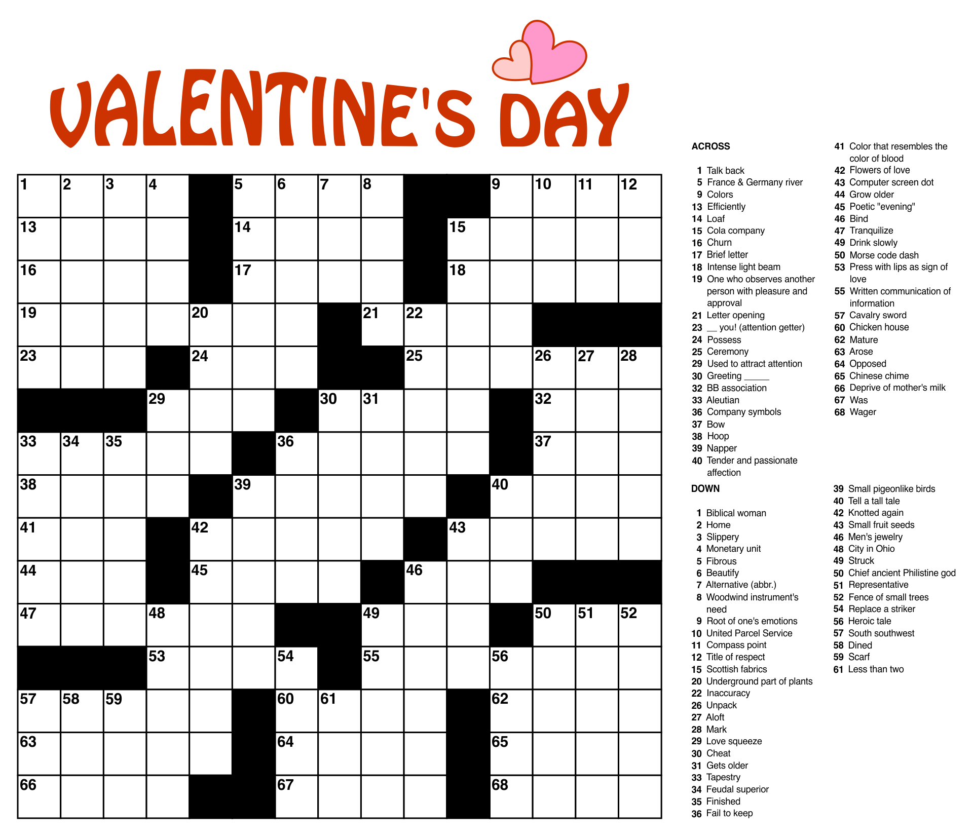 Free Printable Crossword Puzzles For Seniors DailyCaring Worksheets Library