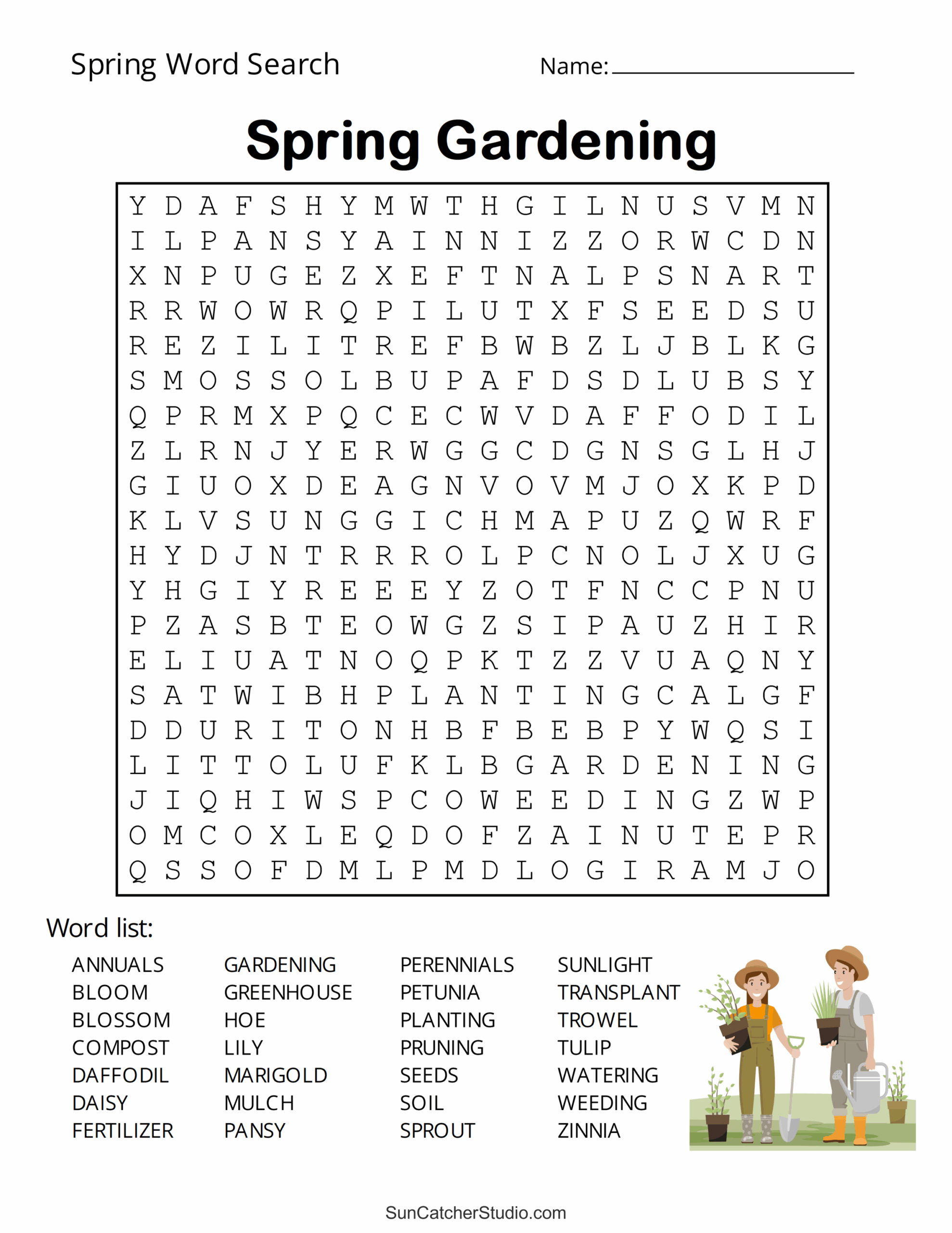 Free Printable Spring Word Search Puzzles DIY Projects Patterns Worksheets Library