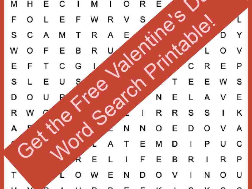 Free Valentine s Day Word Search Printable Answer Key Included