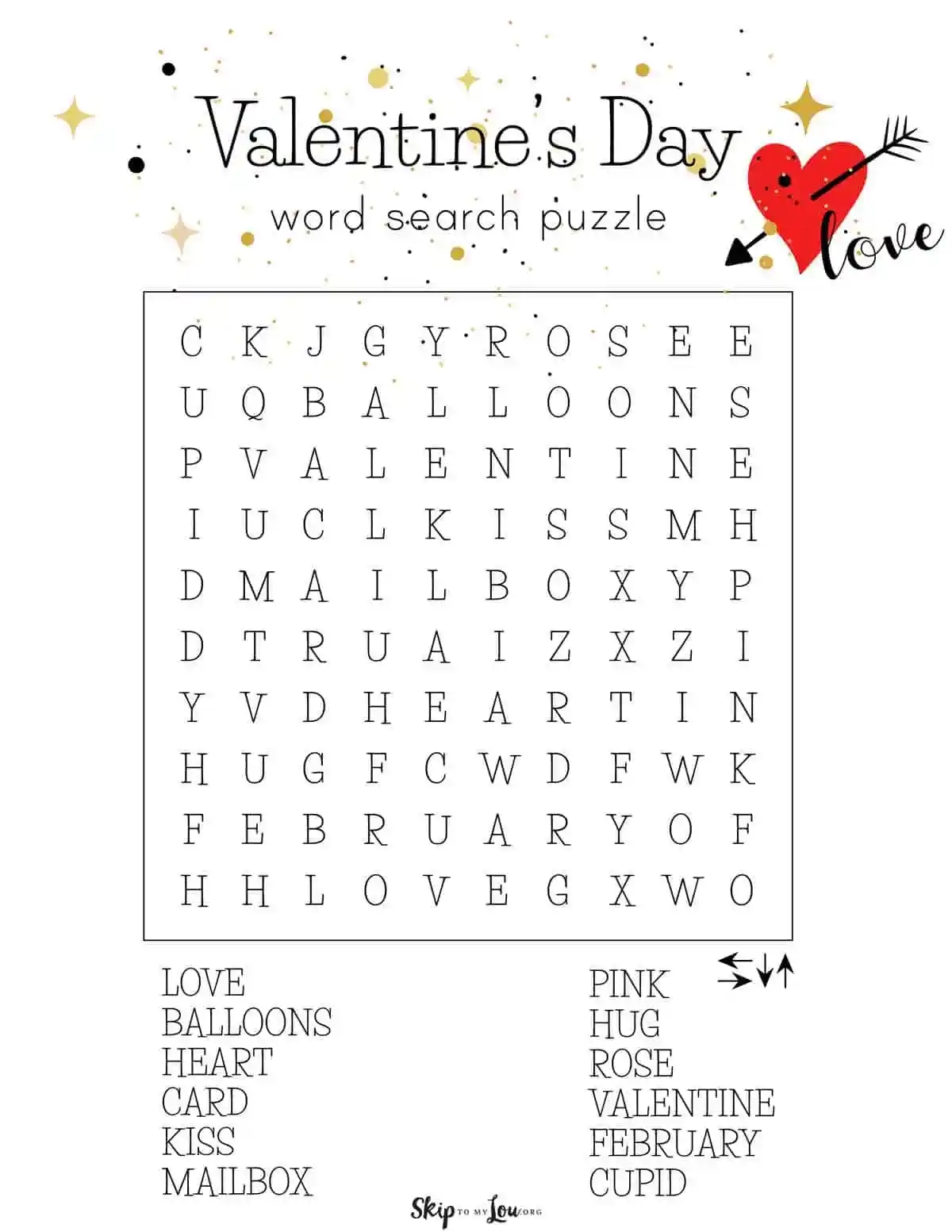 Free Valentine s Day Word Search Printables Skip To My Lou