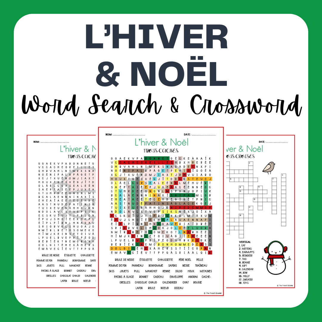 FRENCH Christmas No l Word Search Crossword Activities Made By Teachers