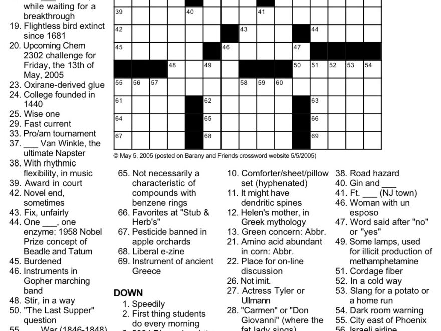 Fun Crossword Puzzle