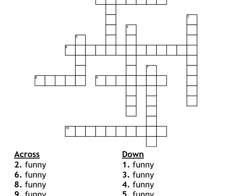 FUNNY Crossword WordMint