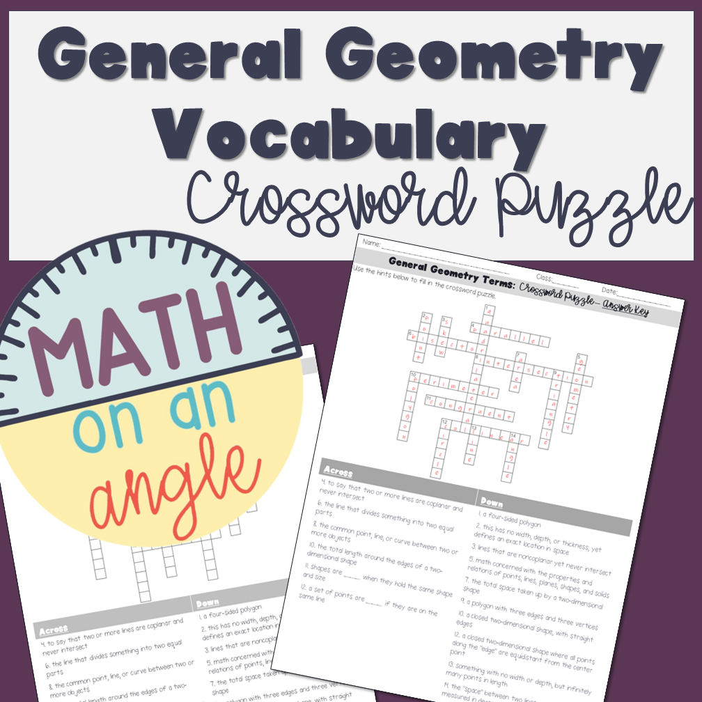 Geometry Crossword Puzzle Made By Teachers