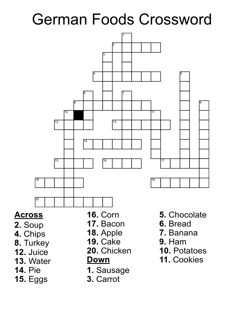 German Crossword WordMint German Crossword WordMint