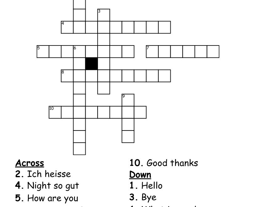 German Crossword WordMint