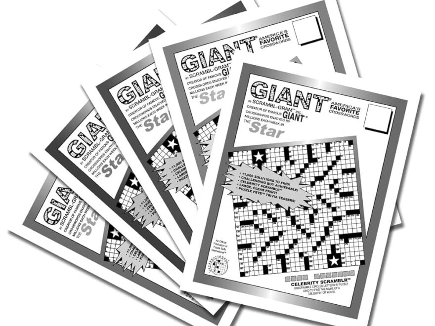 Giant Star Crossword By Puzzle Buffs 5 For 25 Inc A Puzzle Buffs Publication By Scrambl Gram 9798988638100 Amazon Books