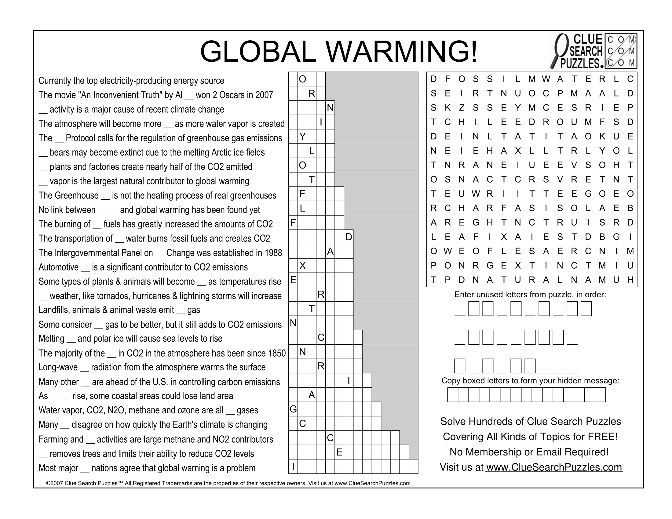GLOBAL WARMING TRIVIA QUIZ