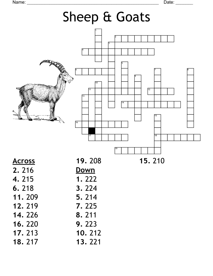 GOATS Crossword WordMint