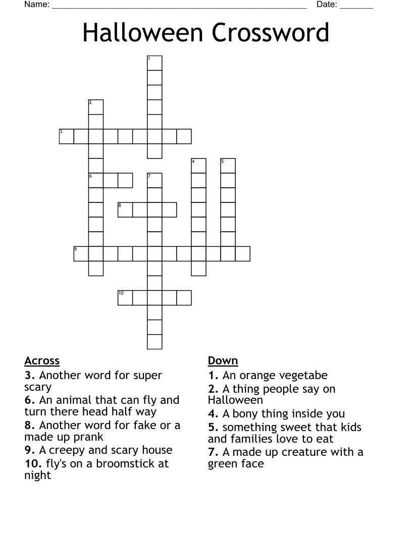 Halloween Crossword WordMint