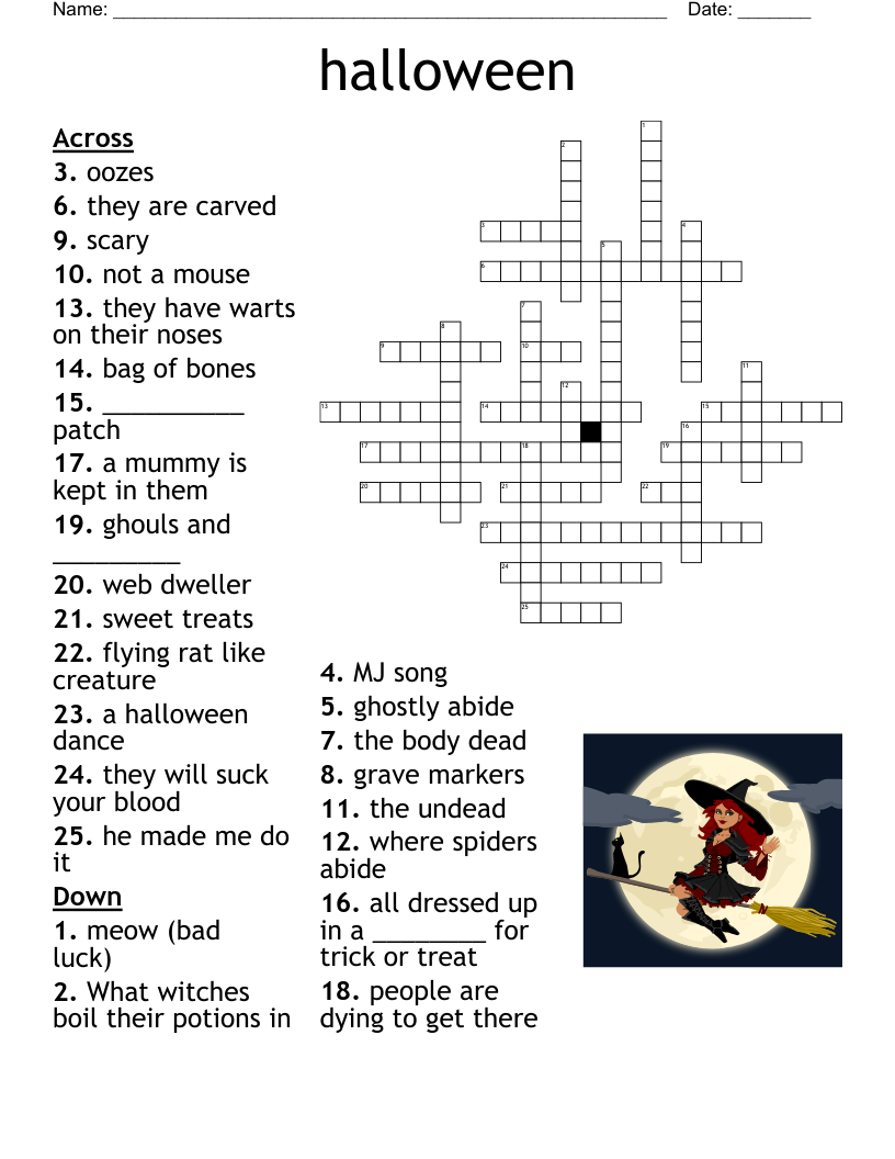 Halloween Crossword WordMint