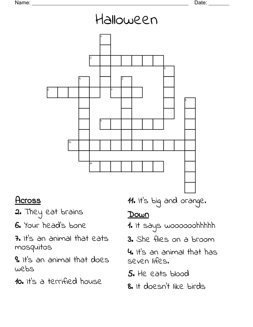 Halloween Crossword WordMint