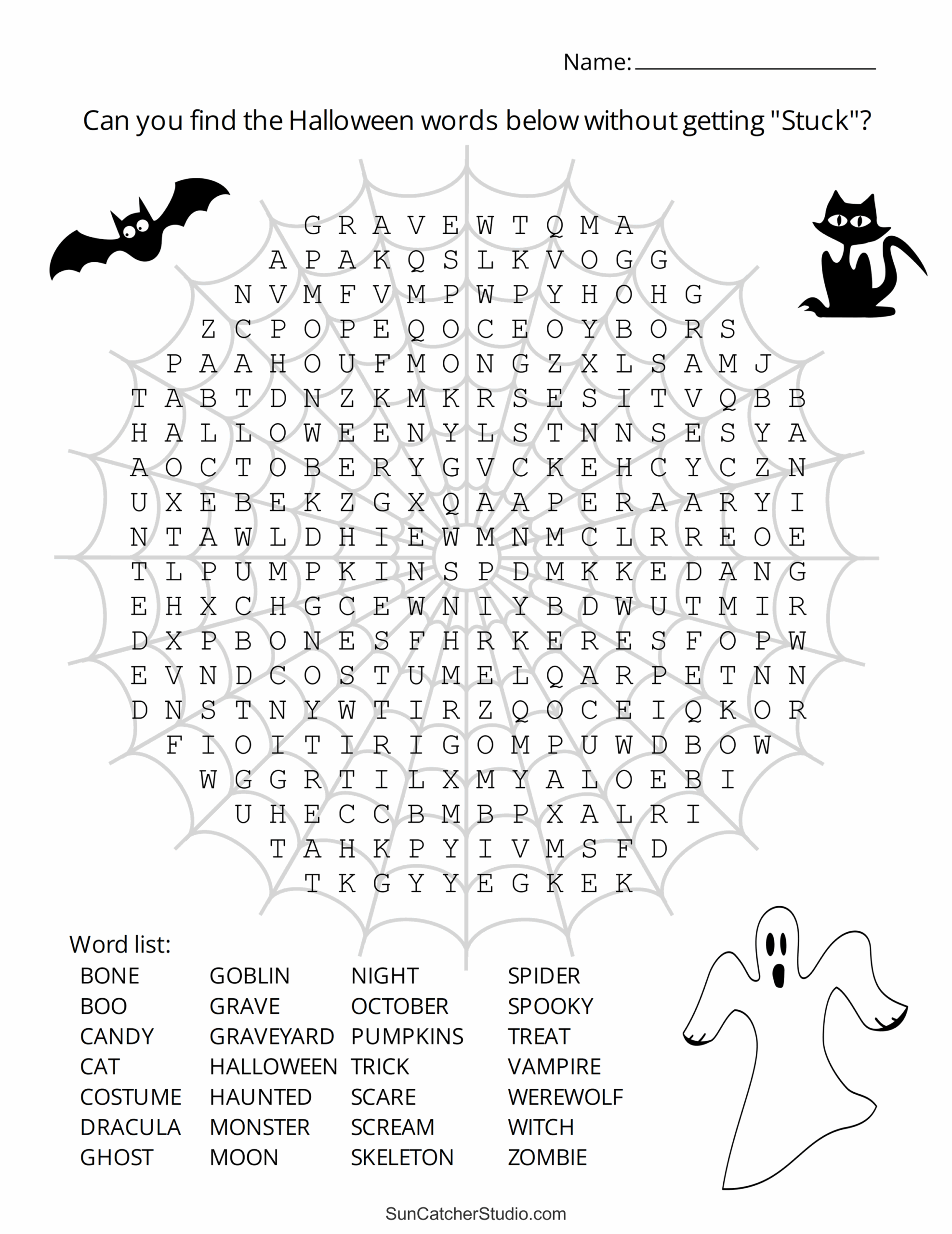 Halloween Word Search Free Printable Puzzles Free Printables Monograms Design Tools Patterns DIY Projects