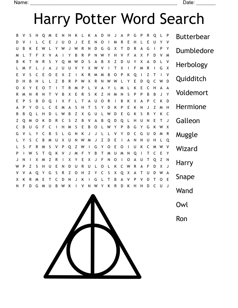 Harry Potter Trivia Worksheet WordMint