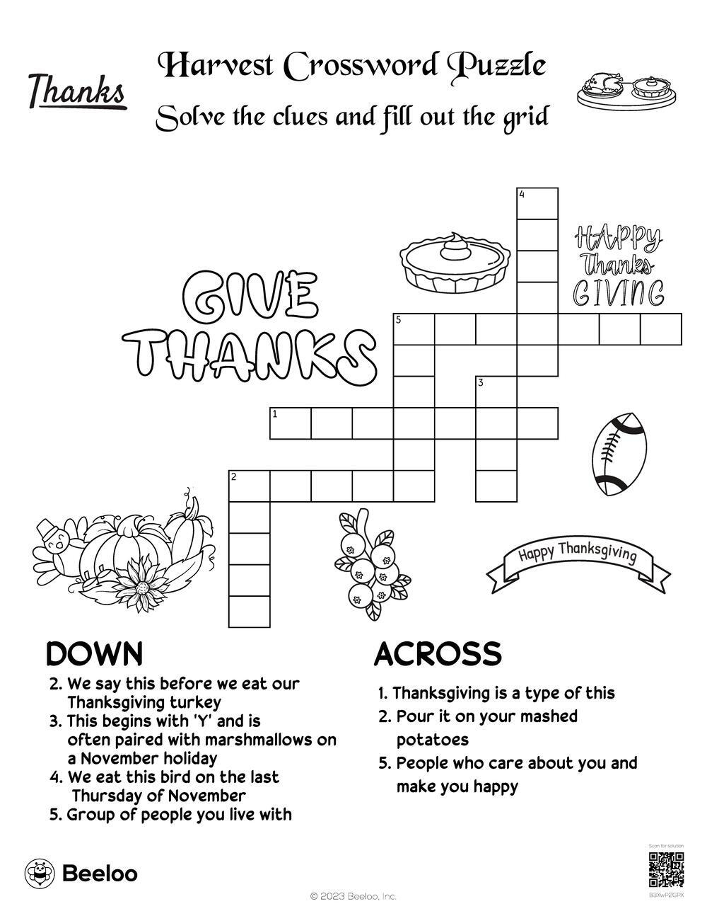 Harvest Crossword Puzzle Beeloo Printable Crafts And Activities For Kids Harvest Crossword Puzzle Beeloo Printable Crafts And Activities For Kids
