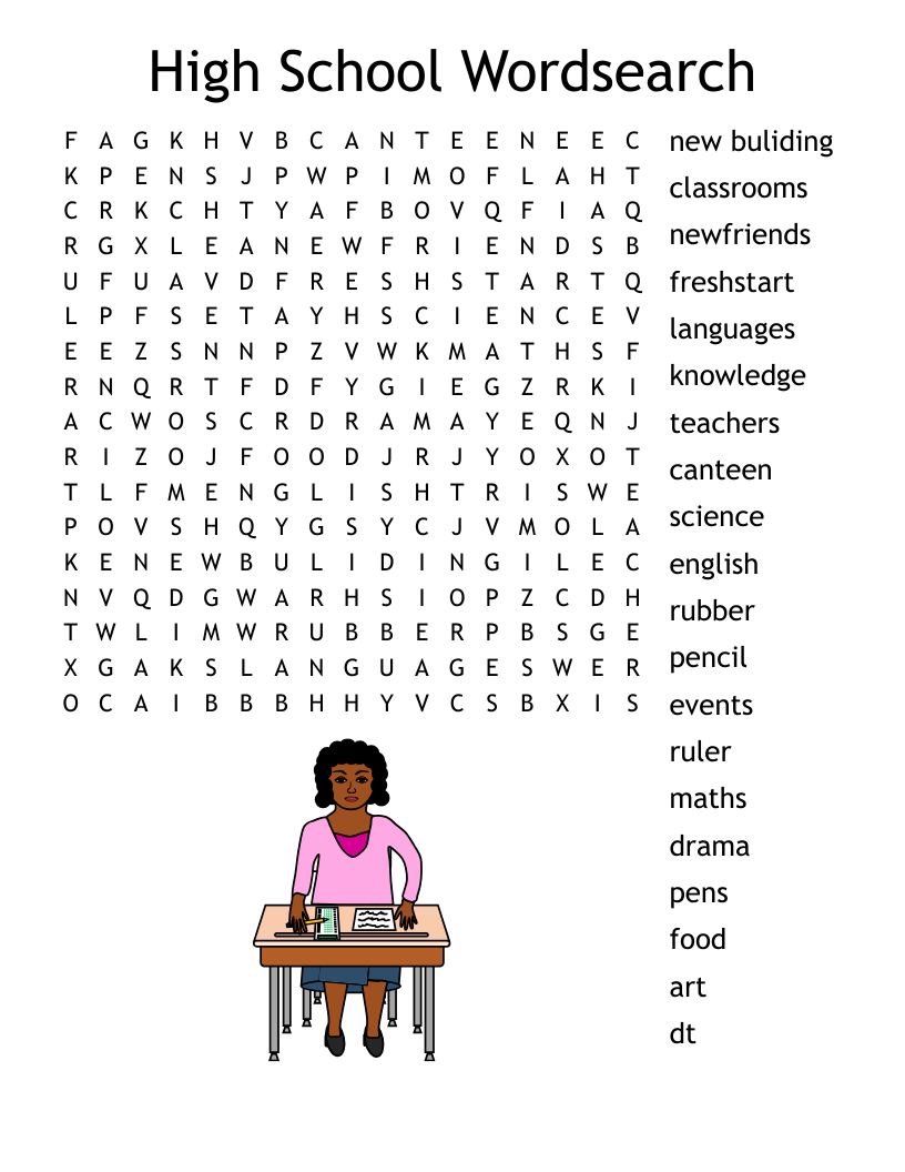 High School Wordsearch WordMint High School Wordsearch WordMint