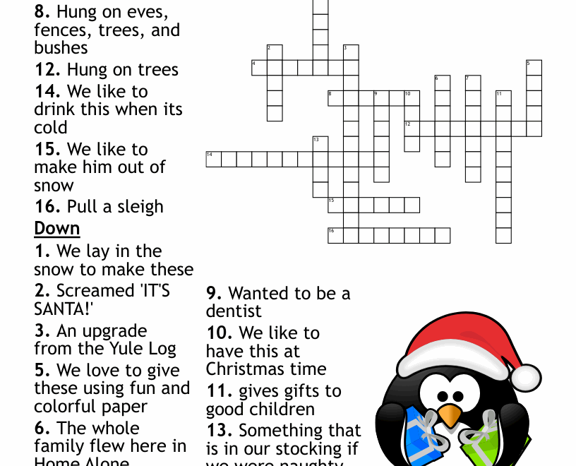 Holiday Crossword Puzzel WordMint