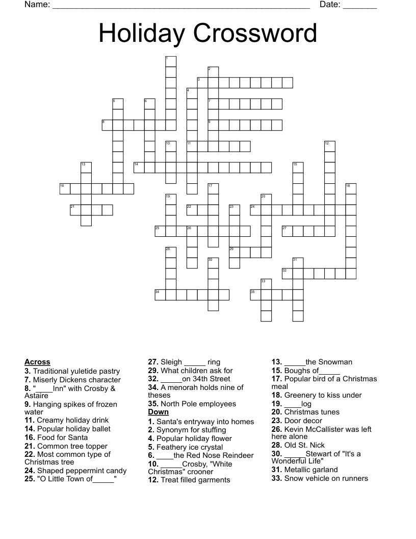 Holiday Crossword WordMint