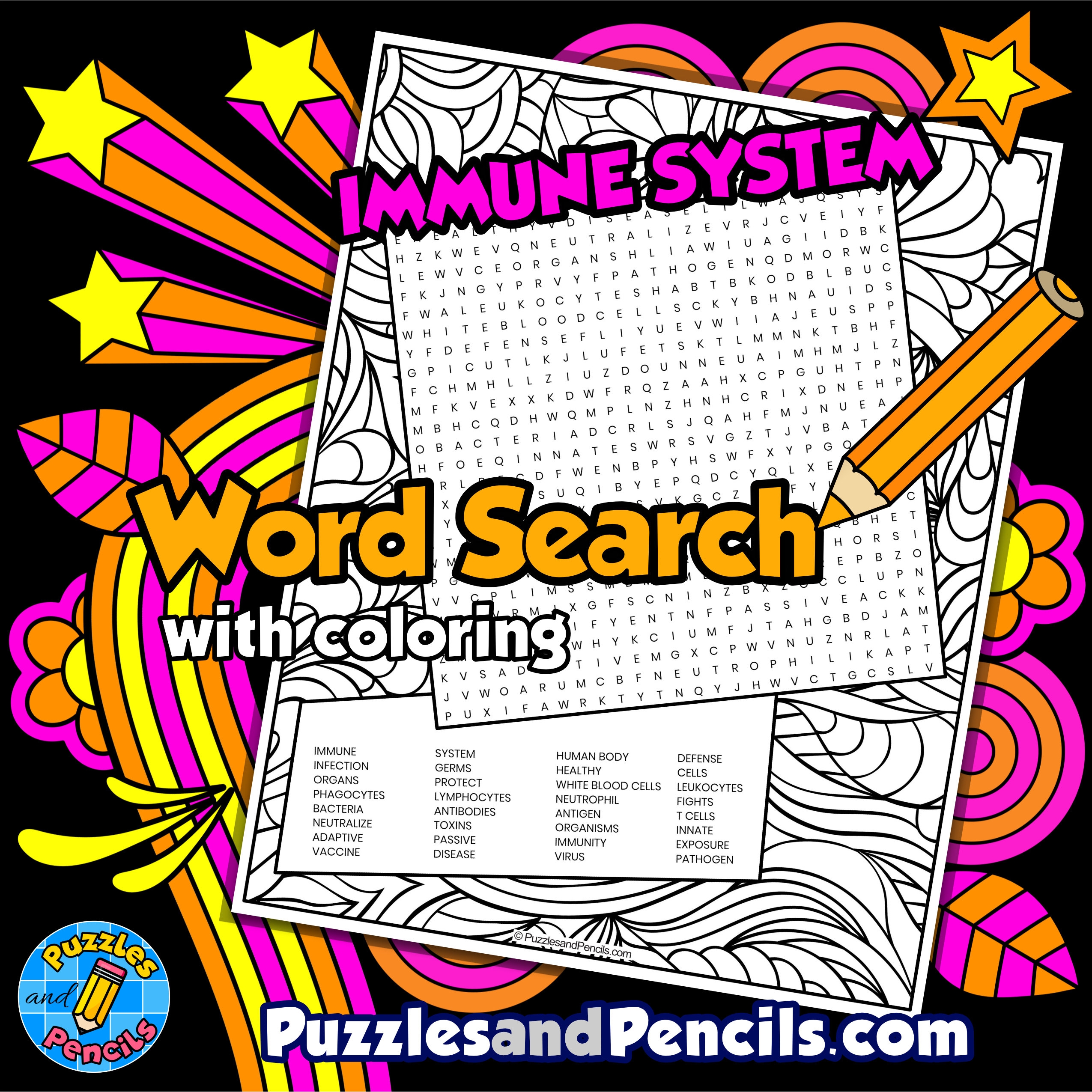 Immune System Word Search Puzzle With Coloring Human Body Systems Wordsearch Made By Teachers Immune System Word Search Puzzle With Coloring Human Body Systems Wordsearch Made By Teachers