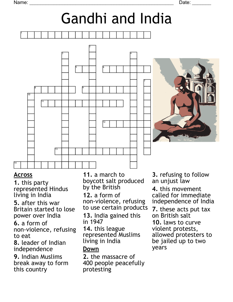 India Crossword Puzzle WordMint