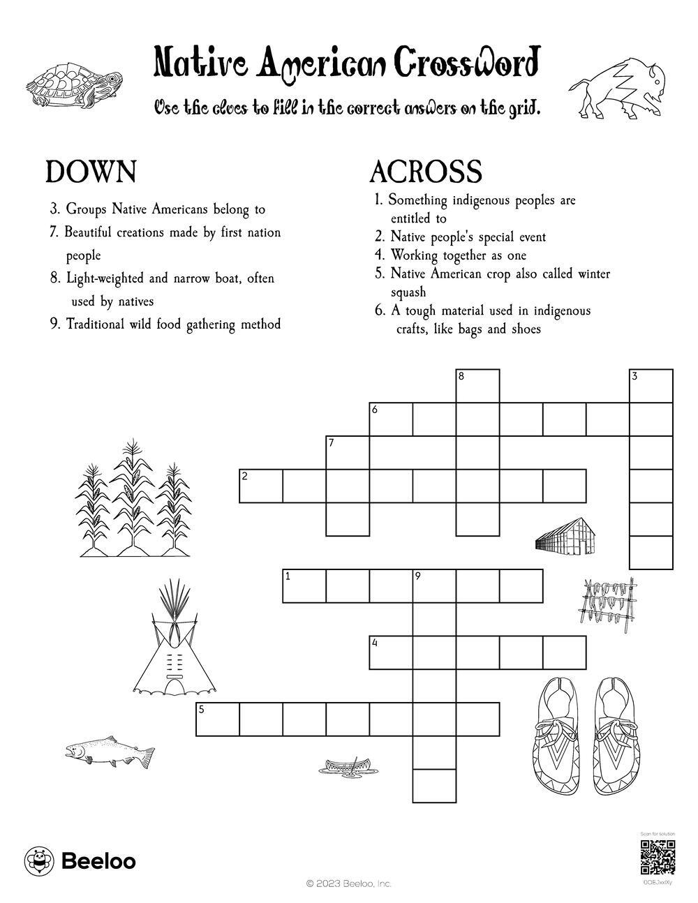 Indigenous Peoples Day themed Crossword Puzzles Beeloo Worksheets Library Indigenous Peoples Day themed Crossword Puzzles Beeloo Worksheets Library
