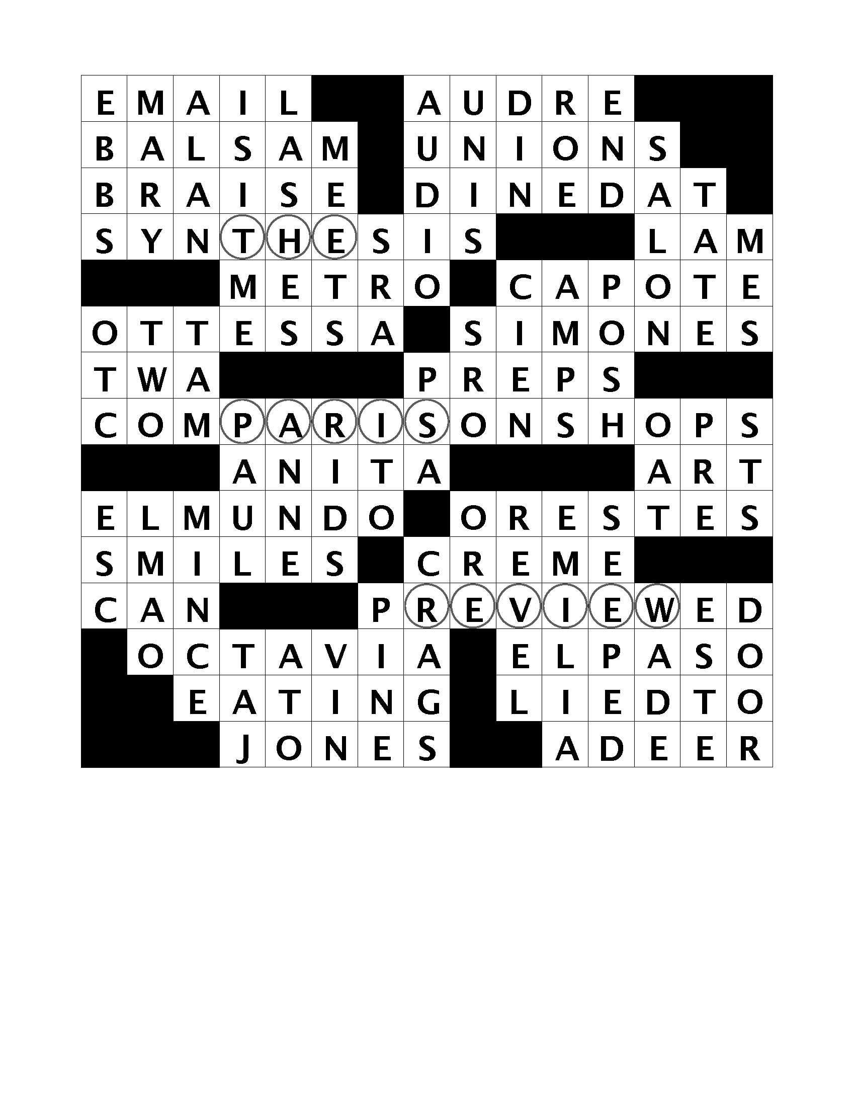 La Time Crosswords Printable