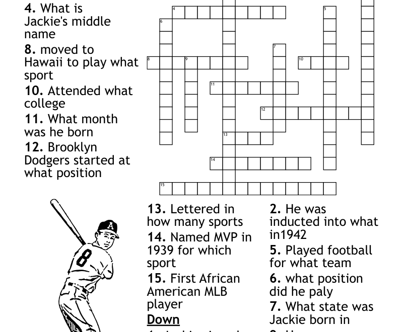 Jackie Robinson Crossword WordMint