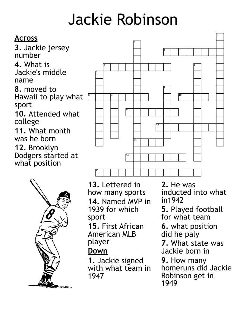 Jackie Robinson Crossword WordMint