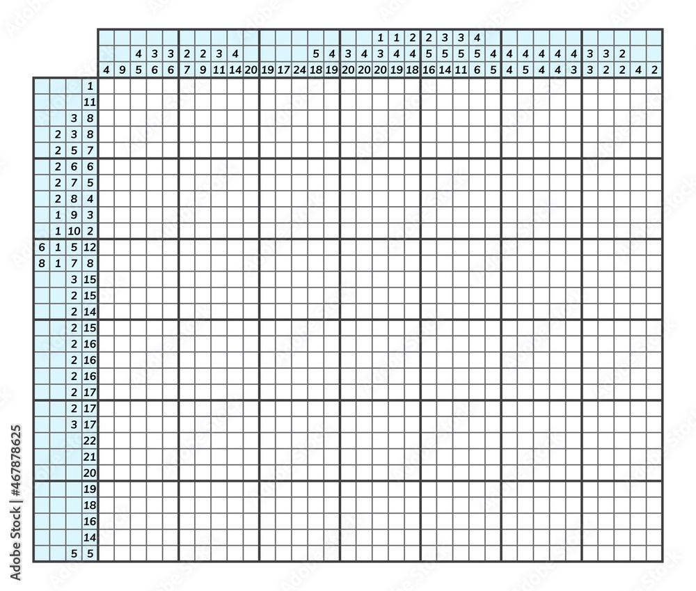 Japanese Crossword Puzzle Kids And Adult Mathematical Mosaic Nonogram Logic Puzzle Game Digital Rebus Vector Illustration Stock Vector Adobe Stock