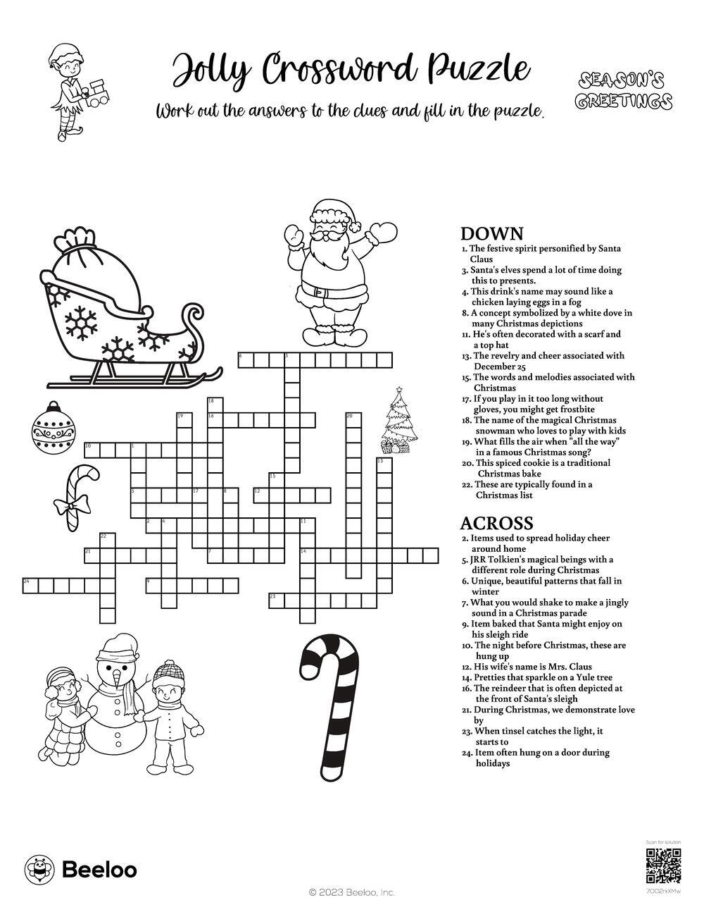 Jolly Crossword Puzzle Beeloo Printable Crafts And Activities For Kids Jolly Crossword Puzzle Beeloo Printable Crafts And Activities For Kids