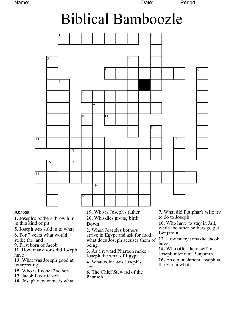 Joseph Crossword WordMint