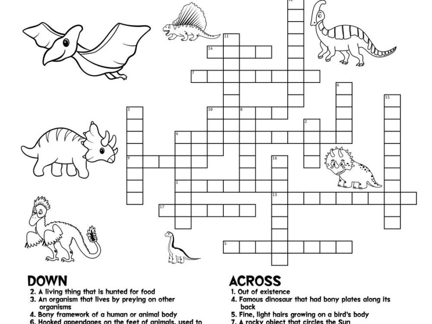 Jurassic Crossword Puzzle Beeloo Printable Crafts And Activities For Kids
