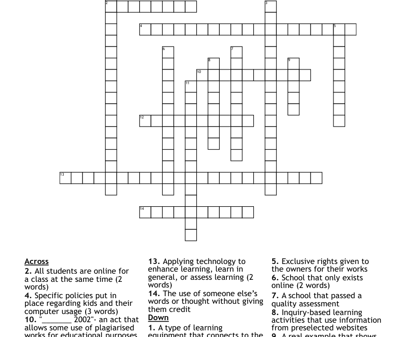 KIDS Crossword Puzzle WordMint