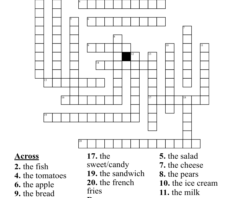 La Comida Crossword WordMint