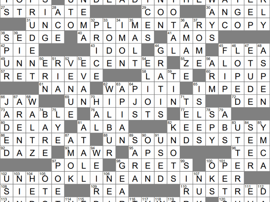 LA Times Crossword 12 May 24 Sunday LAXCrossword