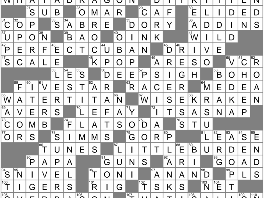 LA Times Crossword 23 Apr 23 Sunday LAXCrossword
