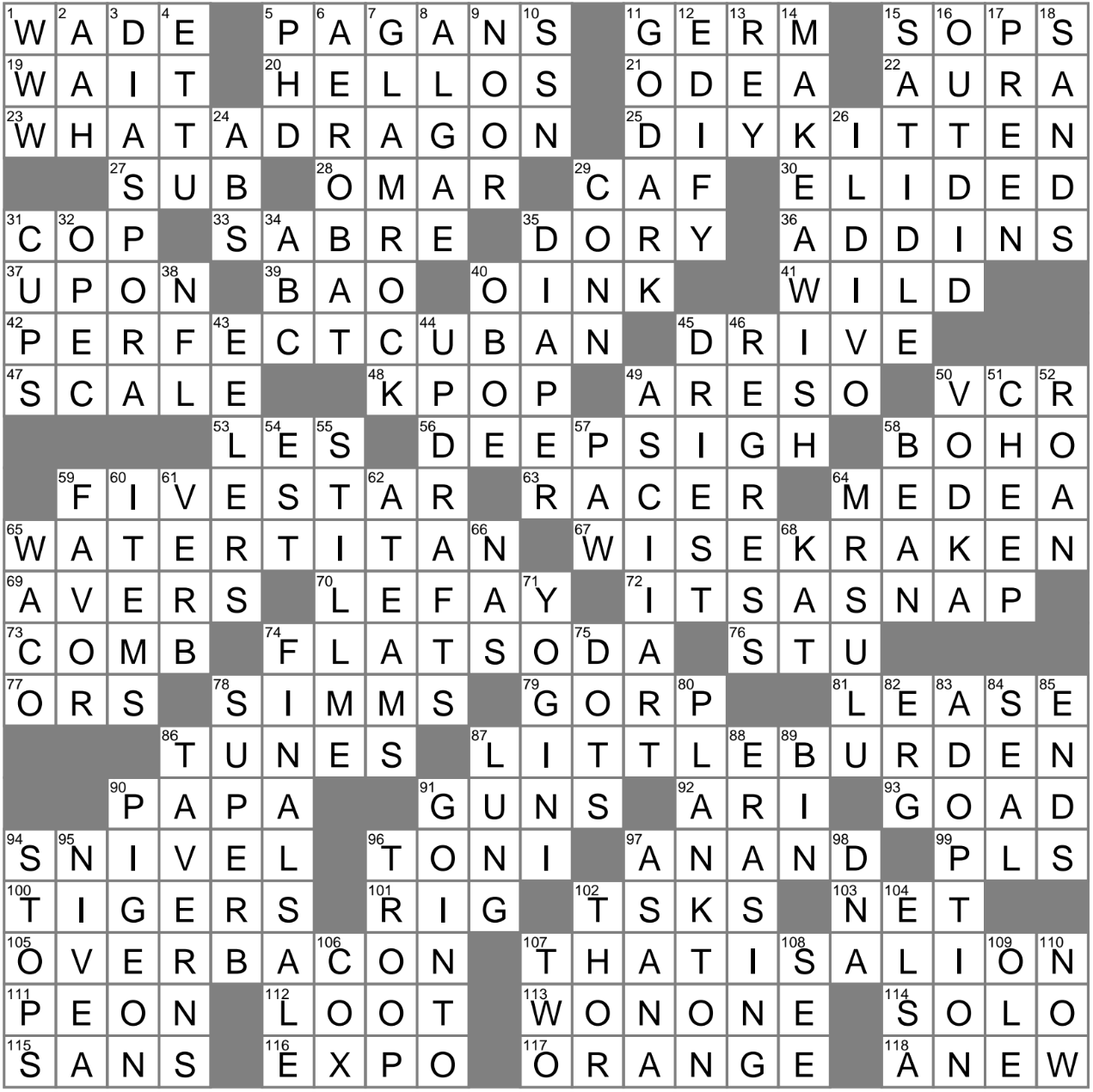LA Times Crossword 23 Apr 23 Sunday LAXCrossword
