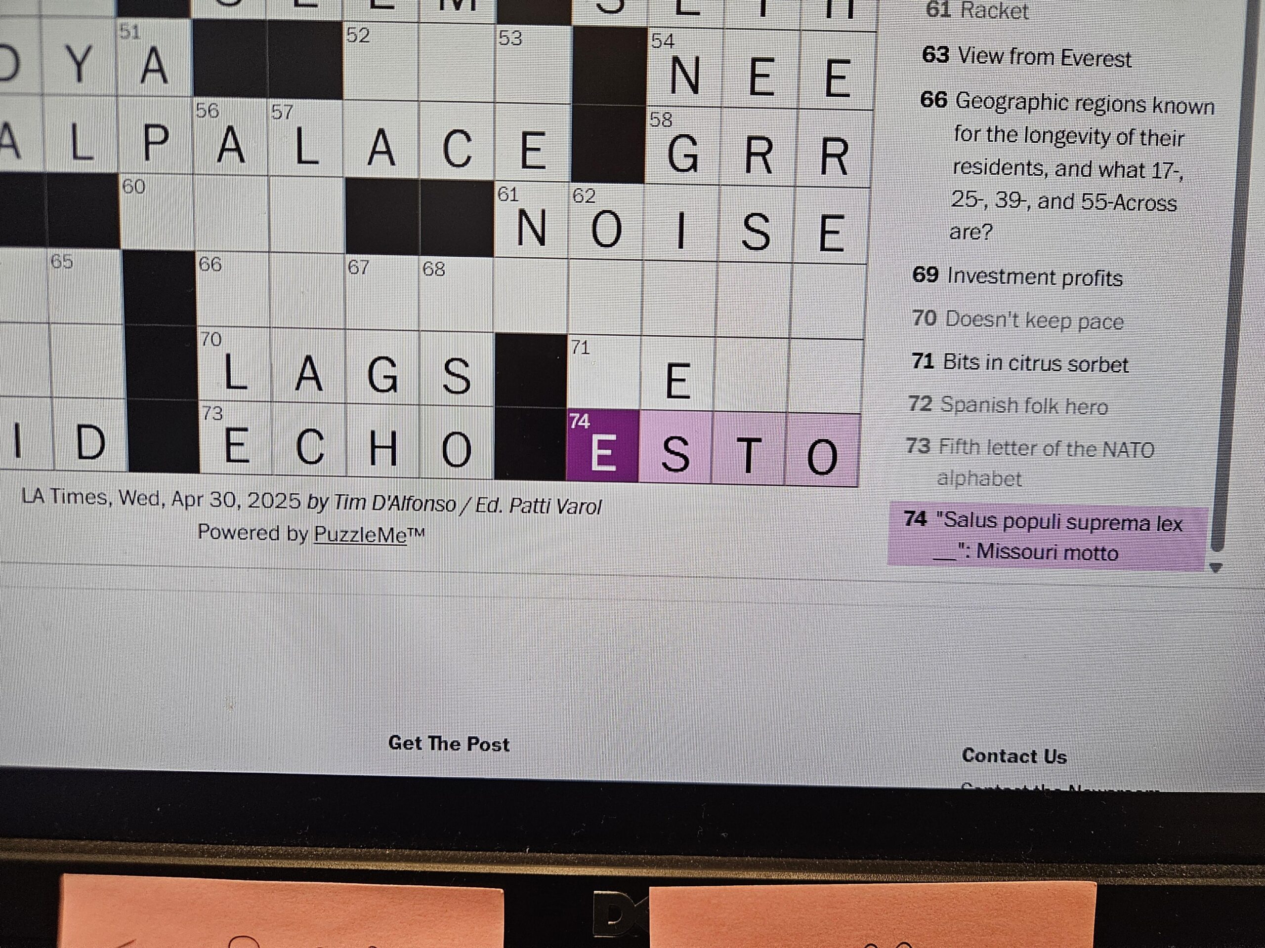 LA Times Crossword Clue R missouri